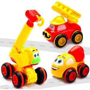 Toys for a 2 Year Old Boy - 3 Friction Powered Trucks for 2+ Year Old